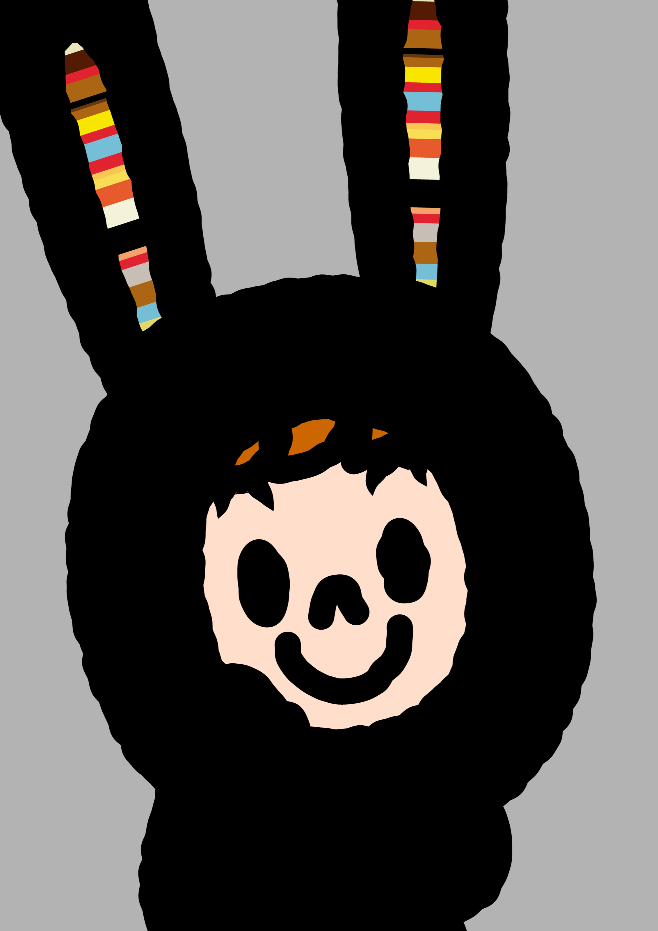 A close-up of Bunny Paul smiling gently on a grey background.